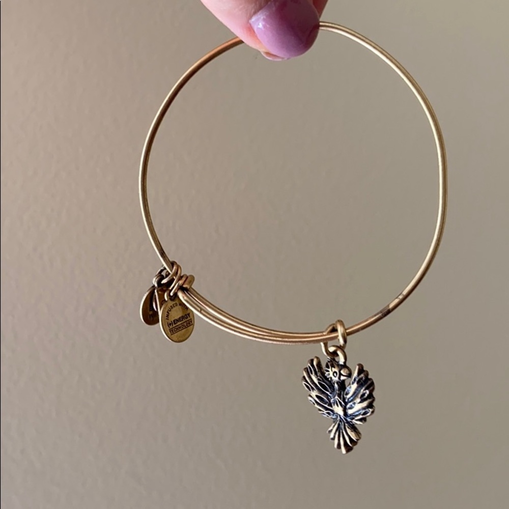 RARE Gold Alex&Ani Phoenix Charm Bracelet